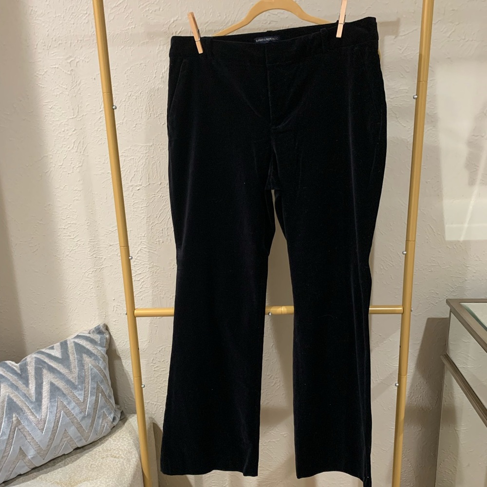 Banana republic black velvet flare pants